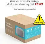 Bean Bag Chair Cover, Big Round Lazy Sofa Bed Cover for Adults (No Filler) - Image 7
