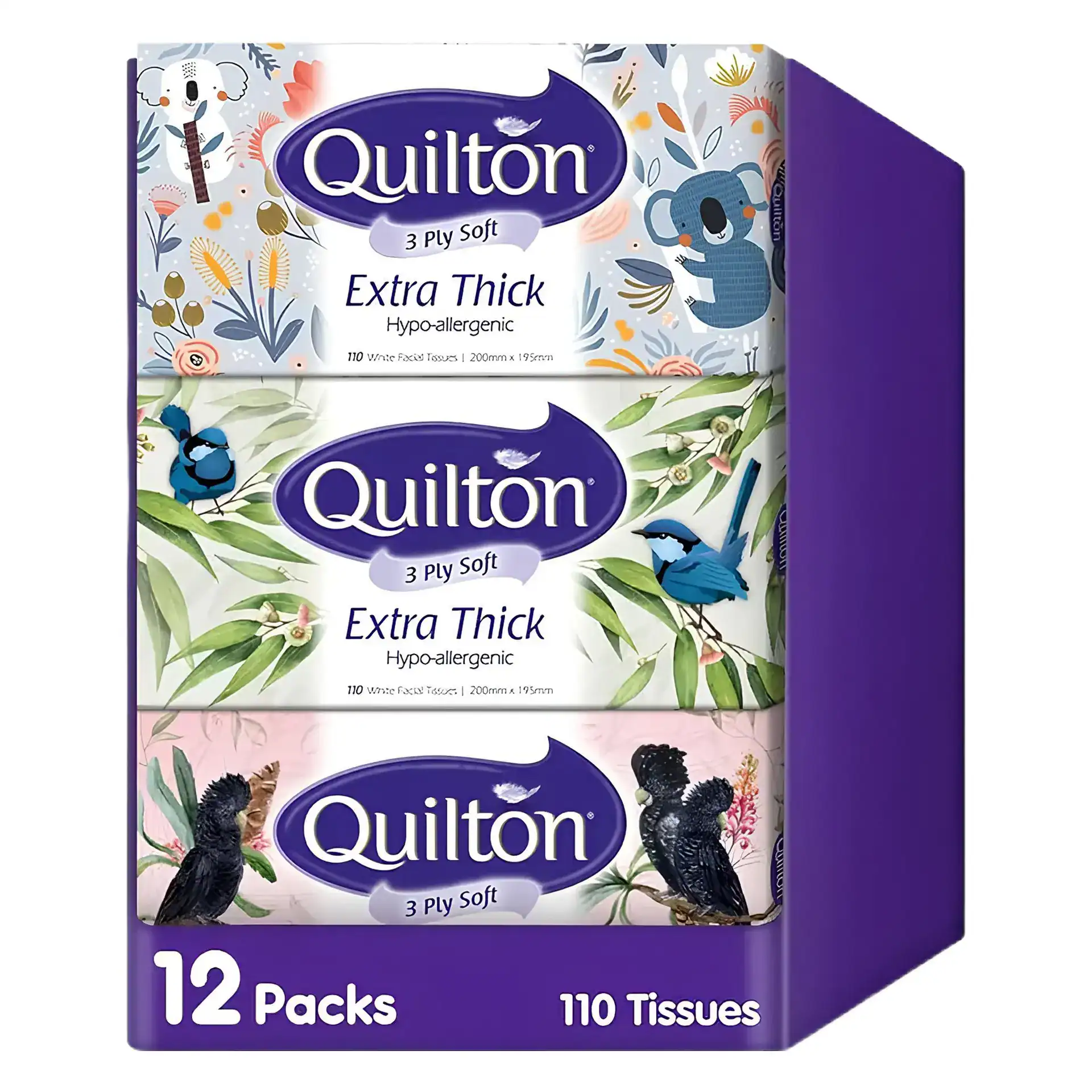 7cef5d0b-5aca-4c8a-a8c1-5bb512dd1ac8 Quilton 3-Ply Extra Thick Hypo-Allergenic Facial Tissue 12 boxes - Image 1