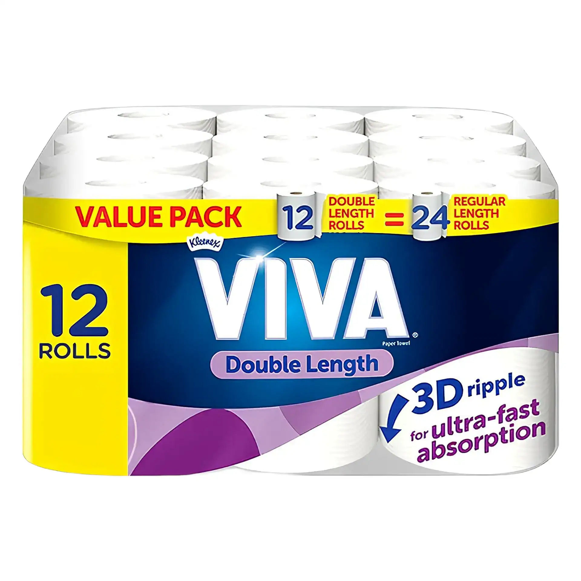 7efdb689-ebea-47f0-a916-2eae1e69a9d9 VIVA Paper Towel Double Length Paper Towels 12 Count - Image 1