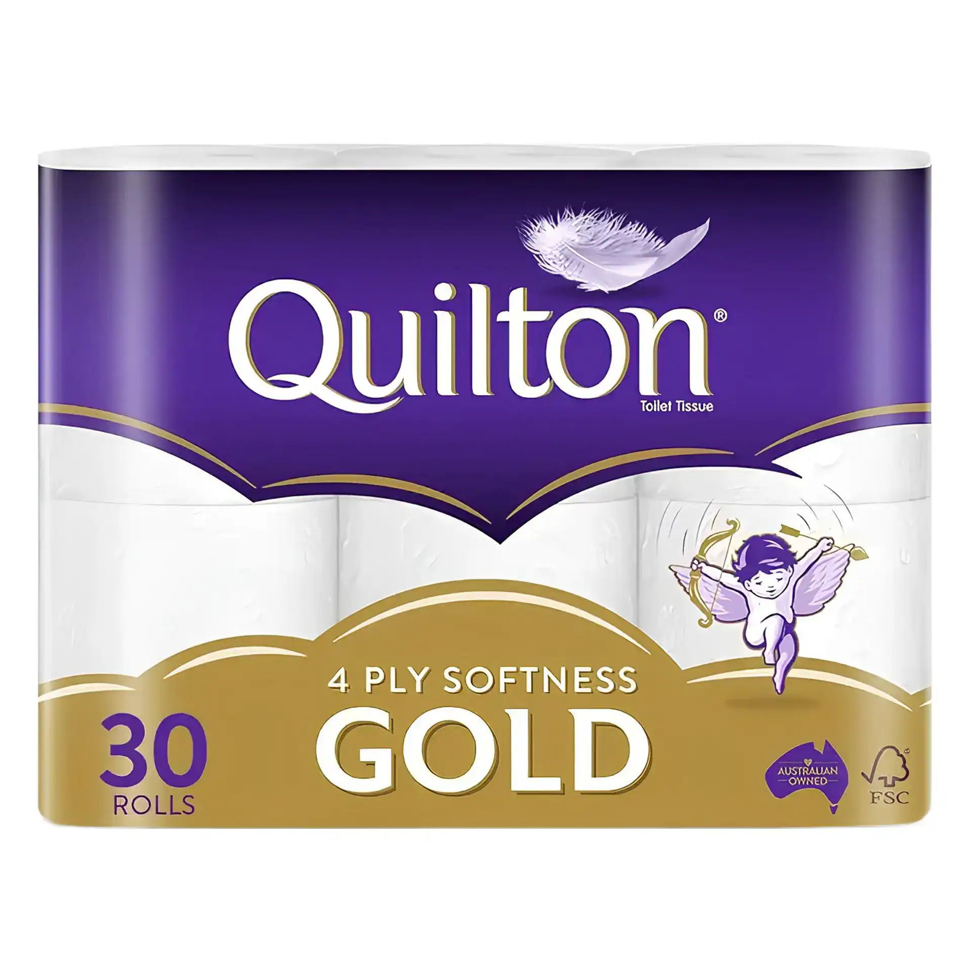 e3f8f670-720d-47ed-8a8f-cedf8e7a84c2 Quilton 4-Ply Gold Toilet Tissue 30 rolls (5 pack*6 rolls) - Image 1